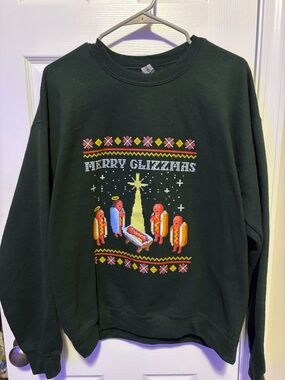 Merry Glizzmas Black Graphic Holiday Sweatshirt